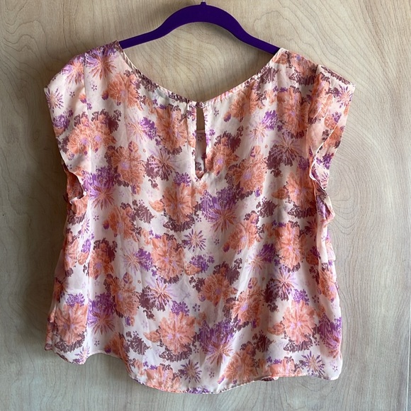 DECREE Ruffle Layered Floral Blouse. Sz: L - Picture 4 of 9
